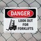 Signmission Look Out For Forklifts, 18 in W x Rectangle, Plastic OS-2PACK-DS-P-1218-L-1440 - alternate 9